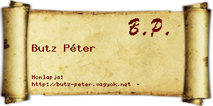 Butz Péter névjegykártya